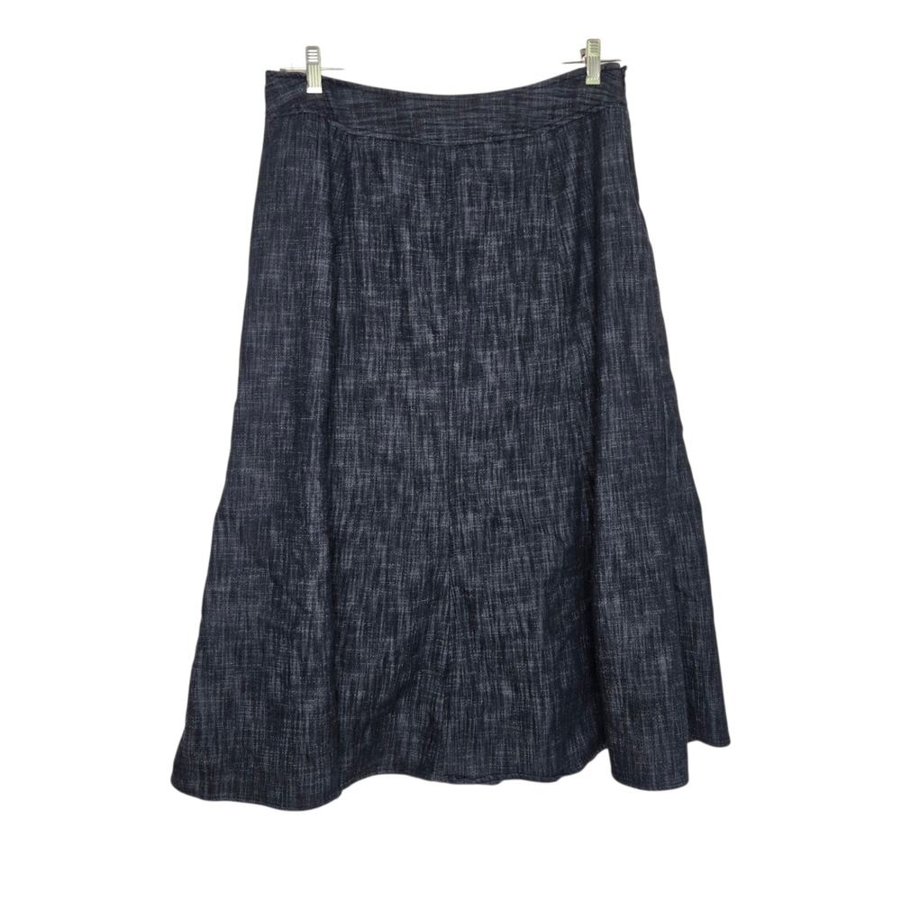 JM Collection Womens Flared Denim Midi Skirt Coastal Cowgirl Concert Fall 14